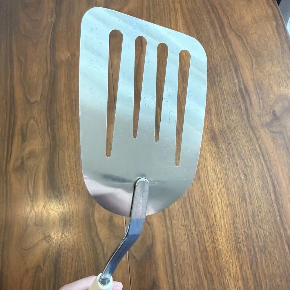 Foley Slotted Spatula Slanted Chrome Plated Almond Handle 12.5